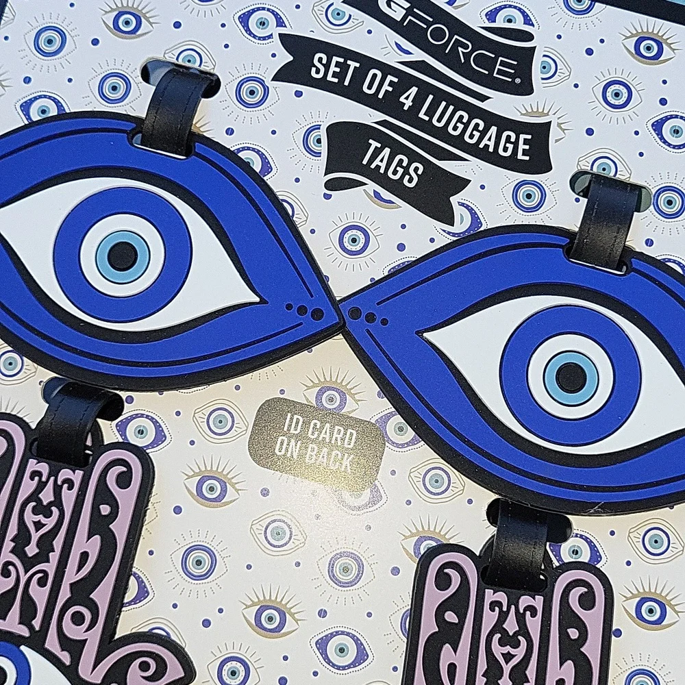 Evil Eye and hamsa Luggage Tags Set